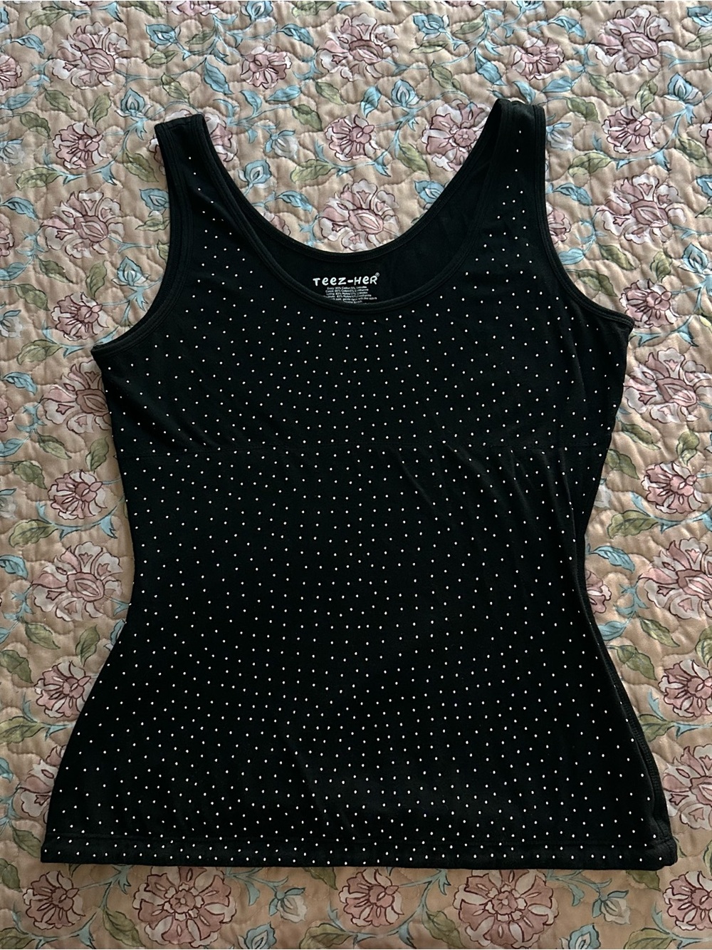 Teez-Her Black Rhinestoned Women’s Tank